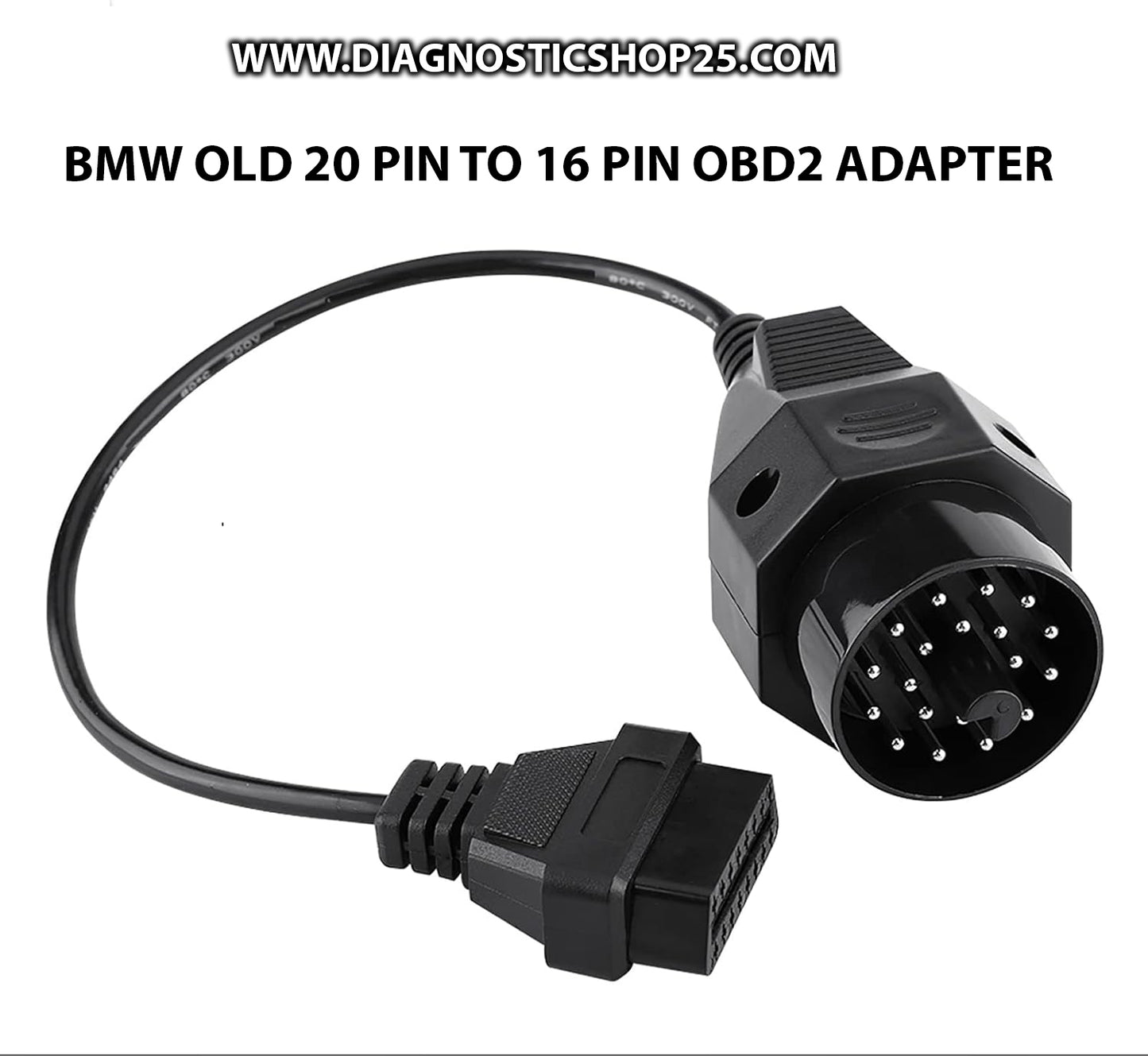 Round Diagnosis OBD2 Adapter Cable Connector OBD II Adapter - 20 Pin to 16 Pin