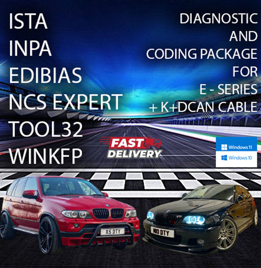 K+DCAN CABLE & BMW DIAGNOSTIC, PROGRAMMING AND CODING SOFTWARE PACK FOR E SERIES 1996 TO 2013